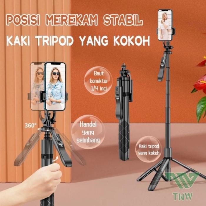 TNW L16 Tongsis Tripod Bluetooth Selfie Stick Remote Tripod HP Kamera
