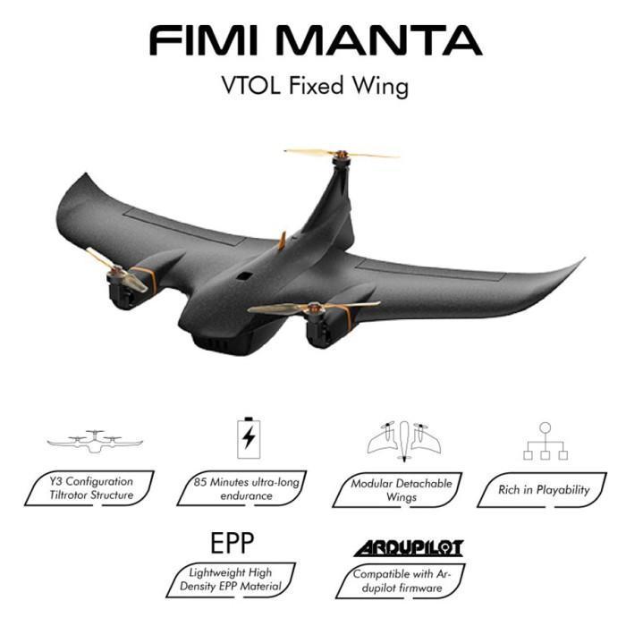 Terlaris FIMI Manta Drone VTOL Fixed Wing PNP-FC-Version Original Keren