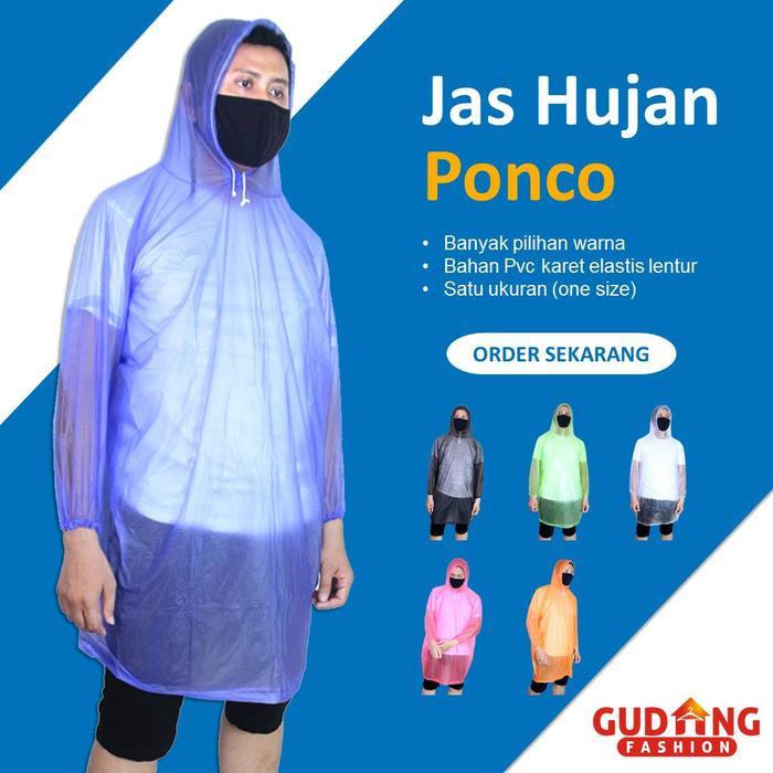 Diskon Jas Hujan Ponco Cowok Cewek Transparan