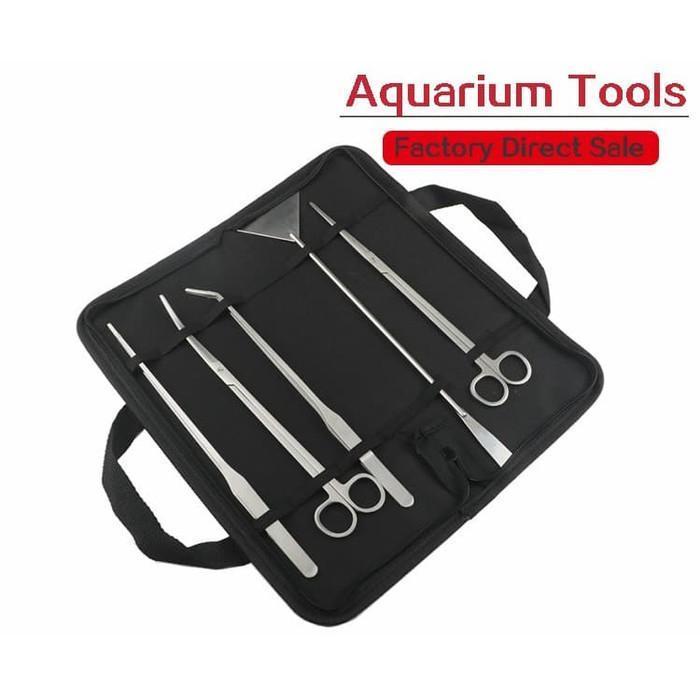 5 in 1 tool set aquascape gunting pinset scraper scissor tweezer