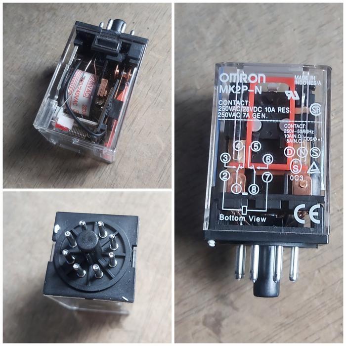 N3W RELAY MK2P-N OMRON AC 220V / MK2P-N DC12V / MK2P-N DC24V 8 KAKI