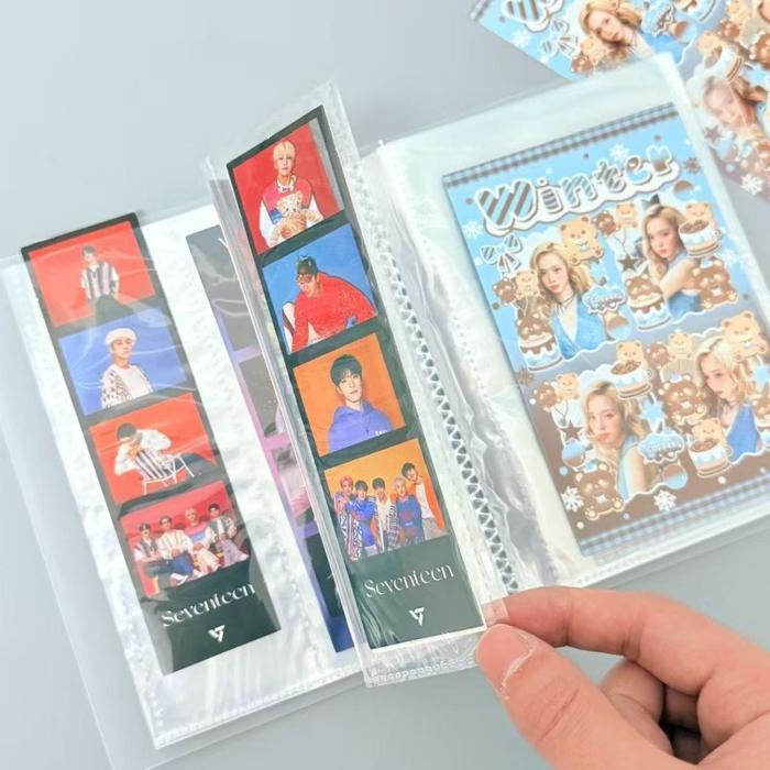 "New" Korea 4 Grid Album Foto Strip Album Foto 6 inci Idol Photocard Buku 4 Potong Album Penyimpanan