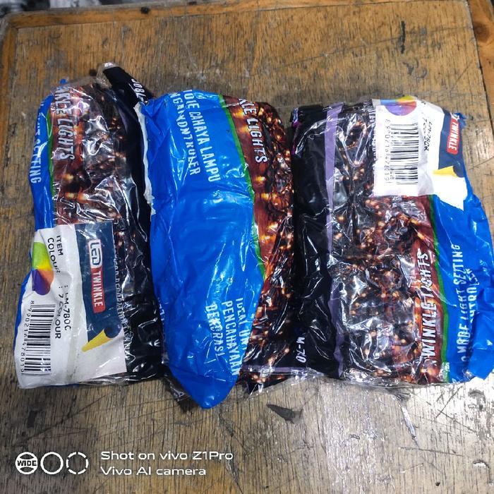 Led 7Warna Kelap Kelip Milotic. 7 Dimer. Panjang 8 Meter. Led 40 Mata. Kabel Warna Hitam