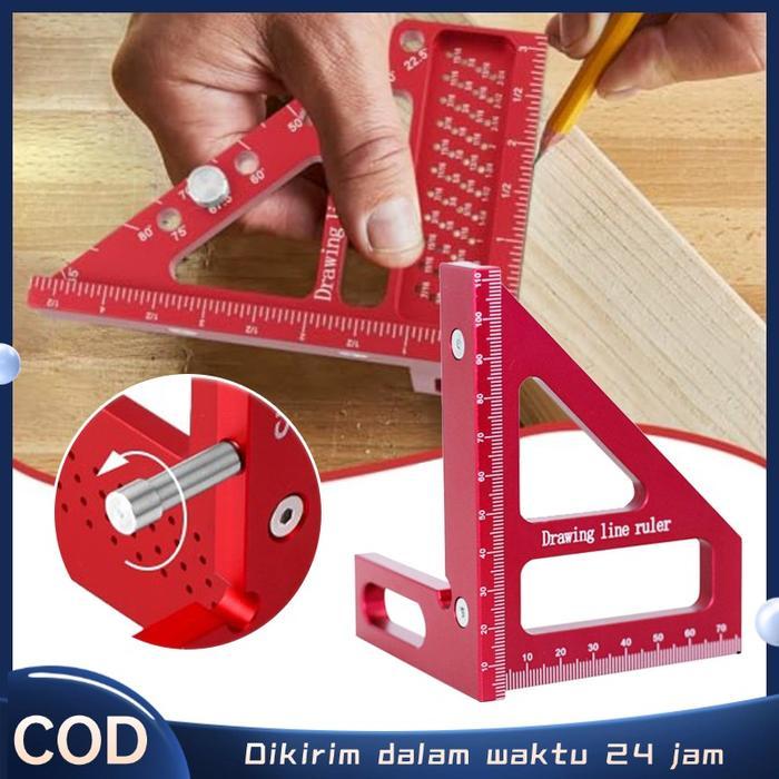 Penggaris Segitiga Siku Garisan Siku Tukang Penggaris Woodworking