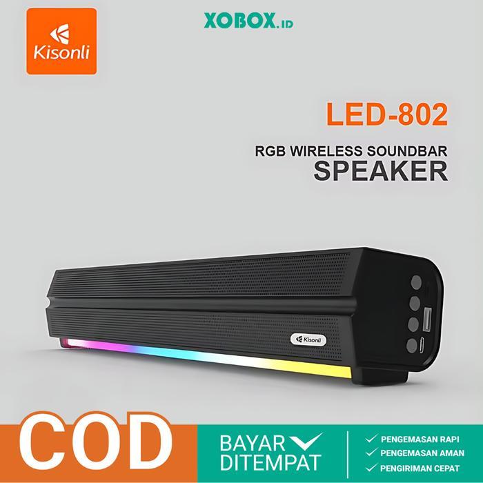 Speaker Bluetooth/ Wireless Komputer LED802 Kisonli Soundbar 5.3 Super Bass Portable Jam