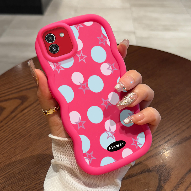 Casing Hp Untuk Samsung A03 A03s A02s M02s F02s Case Bola dan bintang Cesing Wave Gelombang Kesing F
