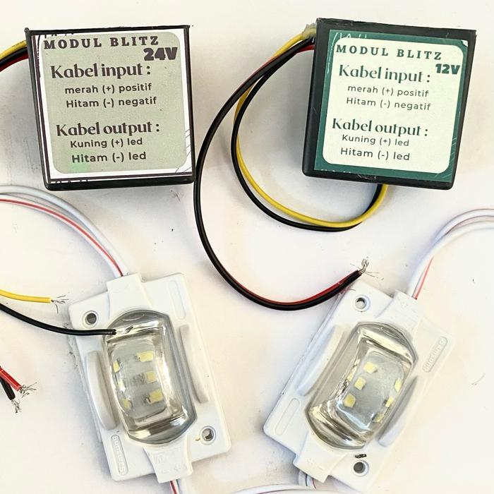SALE MODUL BLITZ PESAWAT 12/24VOLT + 2 LED CINCIN lampu TERMURAH