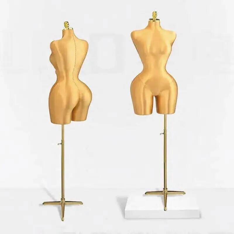 Clothing Torso Female Gold Mannequins Large Doll Size Curved Foam Mannequin Sexy Plentiful Adult
