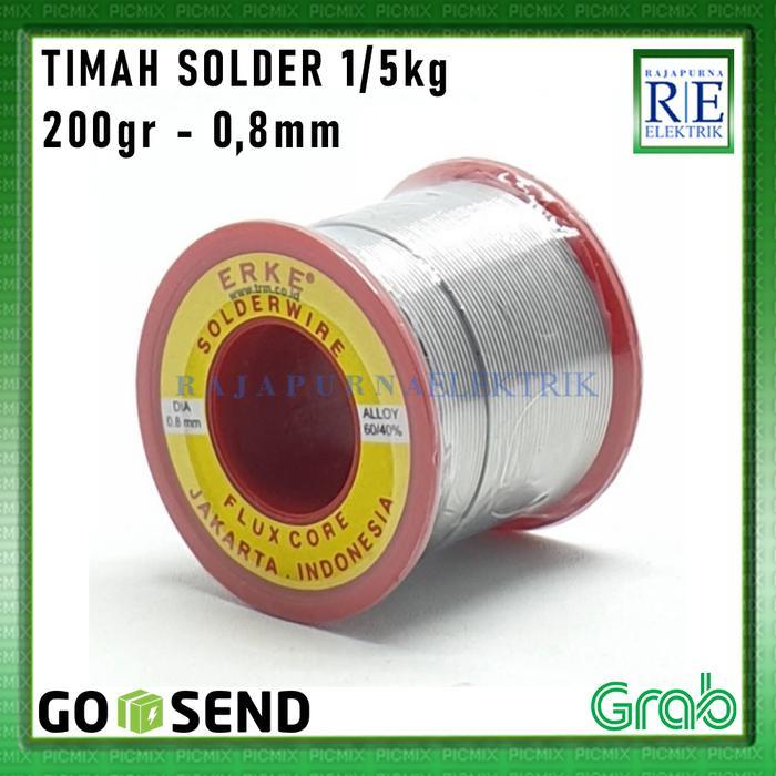 Timah Solder ERKE 1/5kg 200gr Solder Core Wire 0,8mm (60/40) ASLI