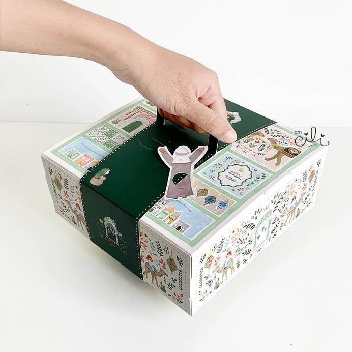 (BOX 20 X 20 X 8 CM LEBARAN) KOTAK KUE BOLU LAPIS LEGIT (10 PCS)