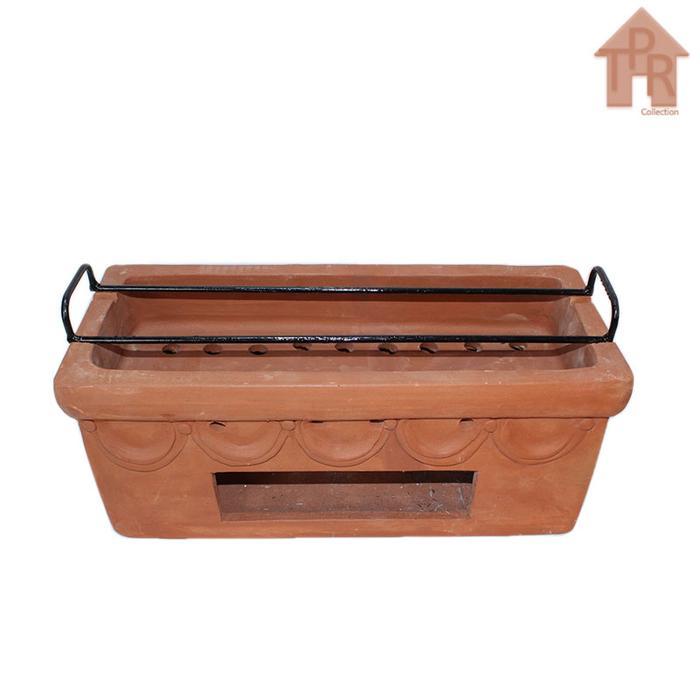 JTTOP" TERAKOTA - ANGLO TANAH LIAT BAKARAN SATE JUMBO L TAHAN LAMA HIGIENIS 48X20X20CM.