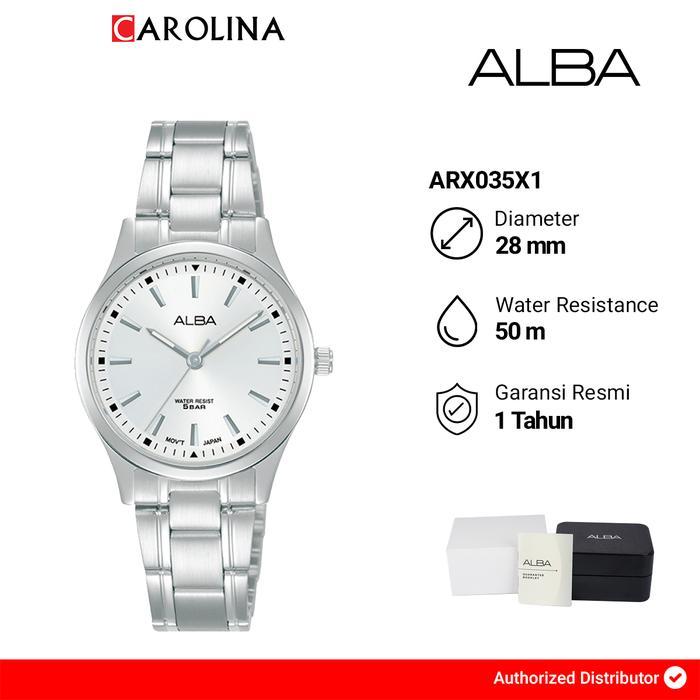 Jam Tangan Couple Alba Arx017X1/Arx035X1 Silver Dial Stainless Steel Strap