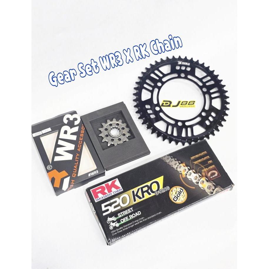 Stok Terbatas Gear Set Wr3 Ninja 250 Z250 Cbr250Rr Zx25R R25 Mt25 Gir Depan Belakang Set Rantai