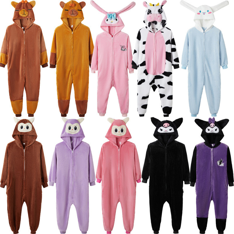 Melody Kuromi Kigurumi Onesies Cinnamorol Pajamas Cartoon Anime Jumuit Homewear For Christmas