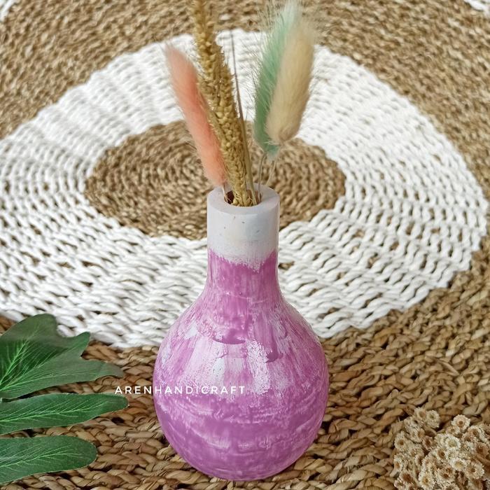 Vas bunga mini kayu mahoni warna