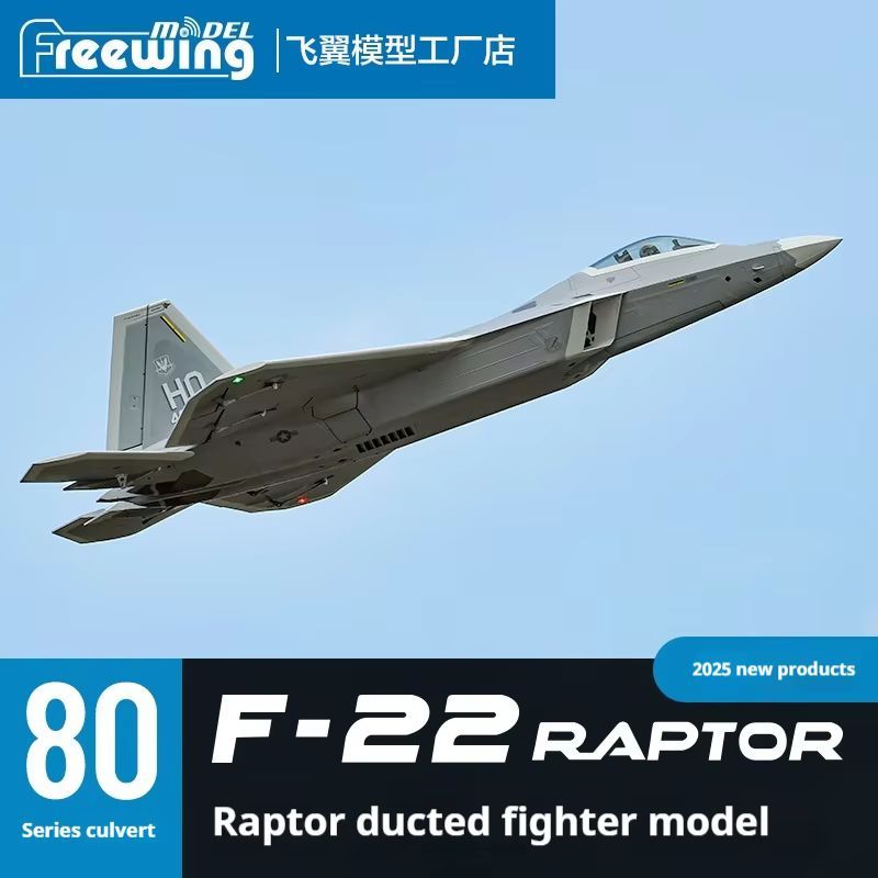 Freewing Rc 80mm Duct Series F-22 Raptor Code-Named "Raptor" Remote Control Model Airplane High-End