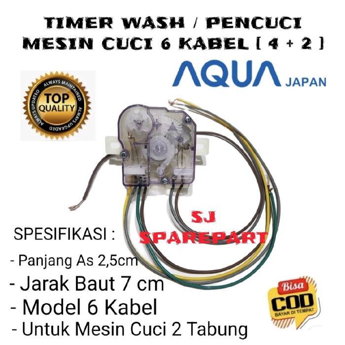 TIMER WASH 6 KABEL MESIN CUCI AQUA 2 TABUNG - TIMER MESIN CUCI AQUA 6 KABEL