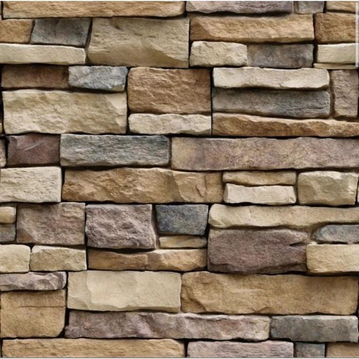 Wallpaper Sticker Dinding Batu Alam 3D
