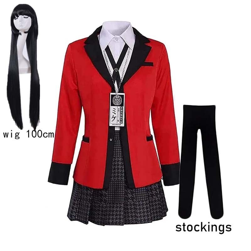Yumeko Jabami Cosplay Costume School Uniforms Jabami Yumeko Outfits Full Set With Stockings Girl Jk