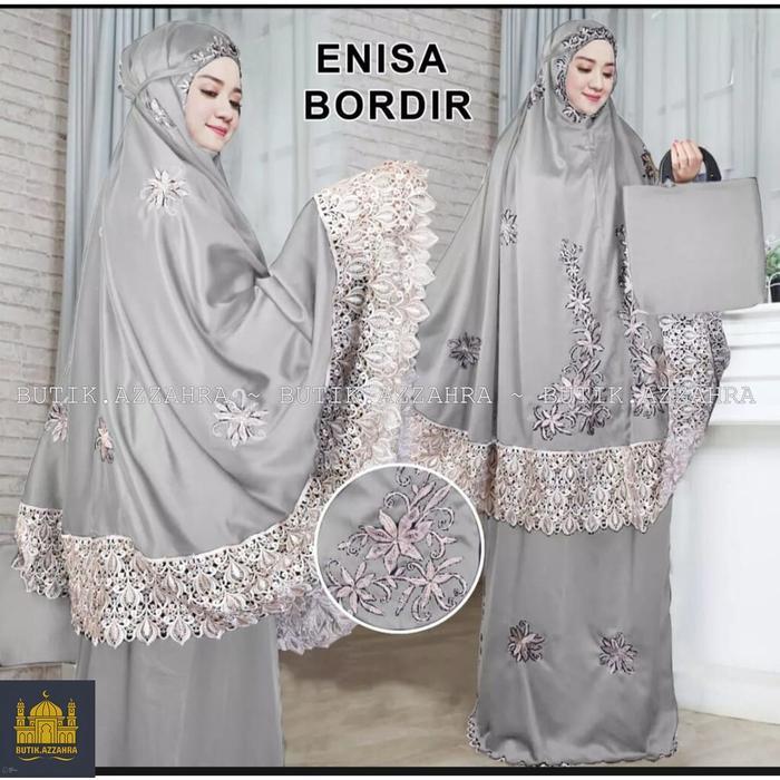 Butik.Azzahra Mukena Dewasa Enisa Luna Maya Renda Bordir Siti Khadijah Pasteelena Atasan Lembut