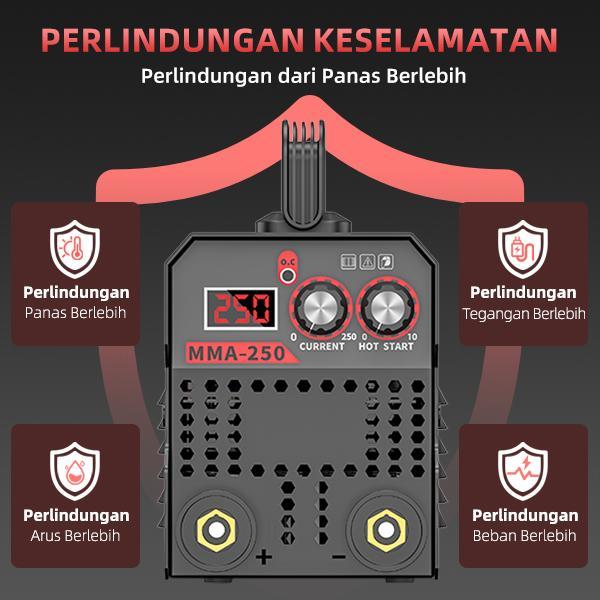 DOMHOAI Mesin Las MMA-250 Inverter Las Listrik Inverter Mesin Las IGBT Tampilan Digital Definisi
