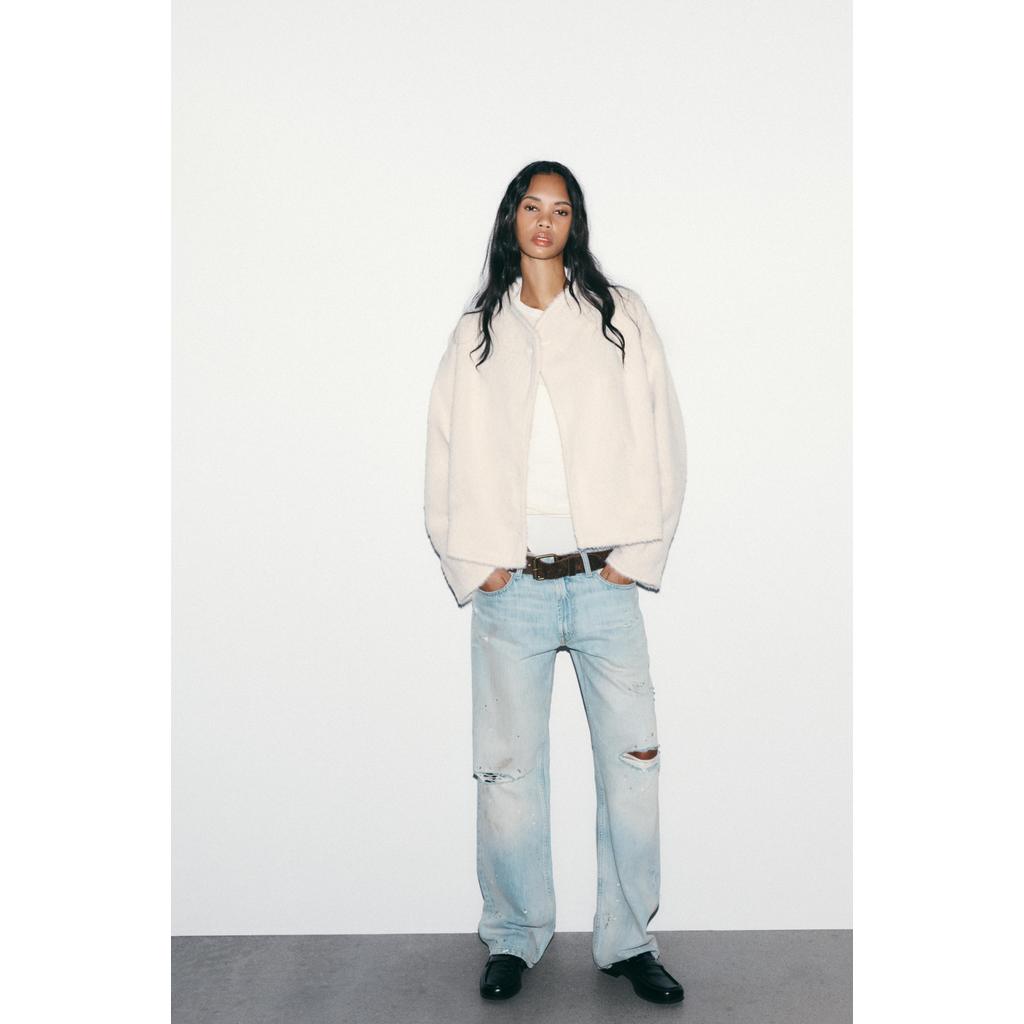 ZARA JAKET BULU IMITASI MENYILANG