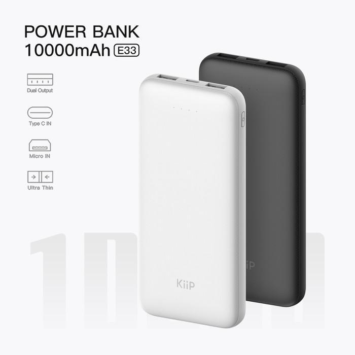 Kiip E33 Power Bank Slim 10000Mah Powerbank