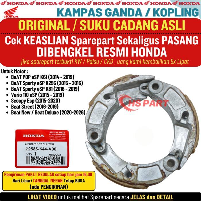 Kampas Kopling Kampas Otomatis Kampas Ganda K44 Ori Kampas Ganda Honda Beat Fi K44 , Kampas Ganda