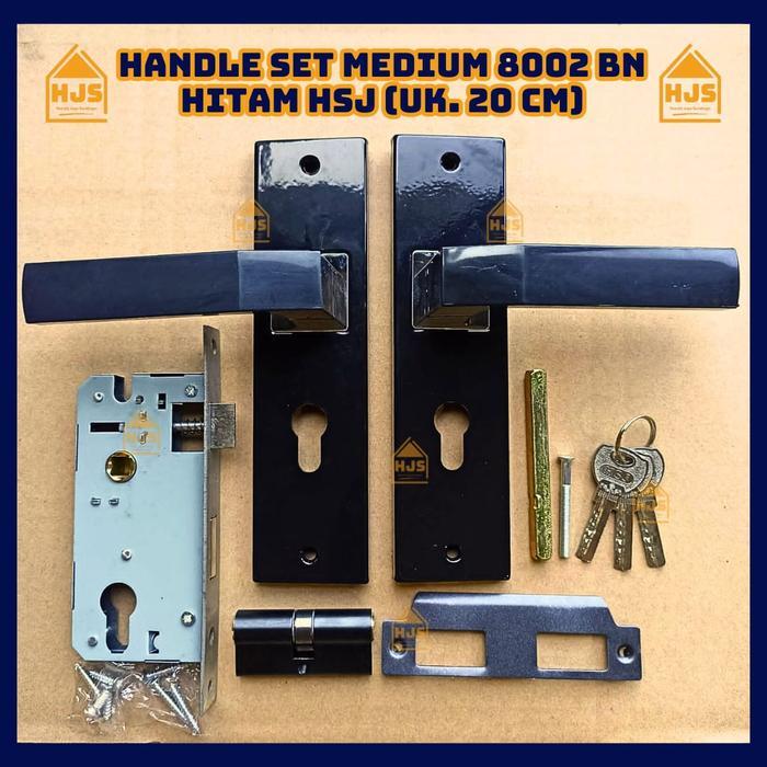 Handle Set Pintu Tanggung / Medium 20Cm Handle Pintu Kotak Hsj 8001 Bn / Handle Pintu Minimalis /