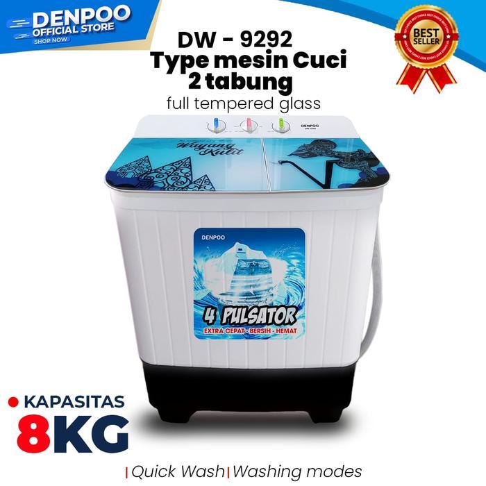 MESIN CUCI 2 TABUNG DENPOO DW 9292 - 8KG