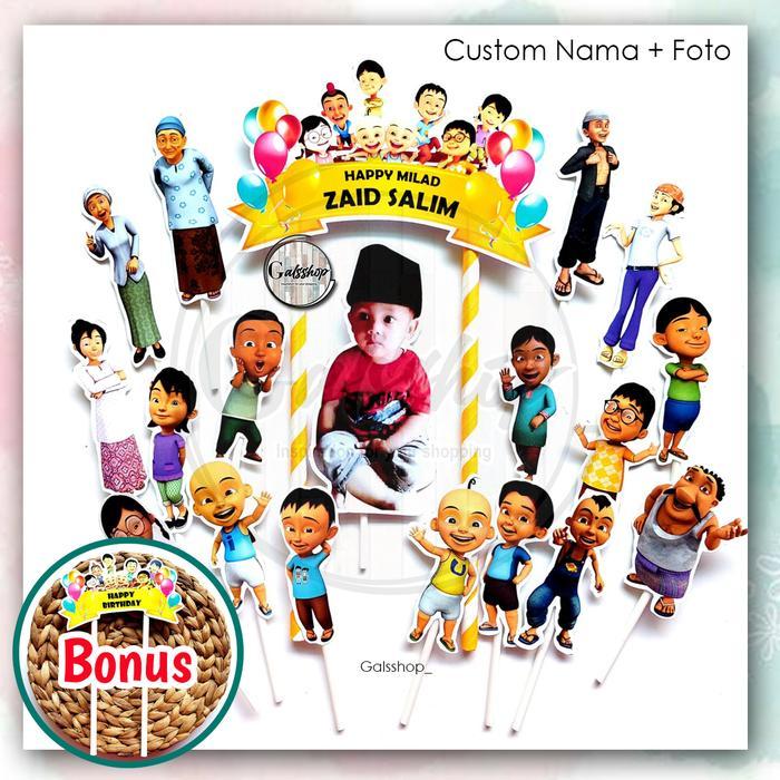 Topper cake Karakter / Hiasan Kue / Tusukan kue Upin Ipin Part 2