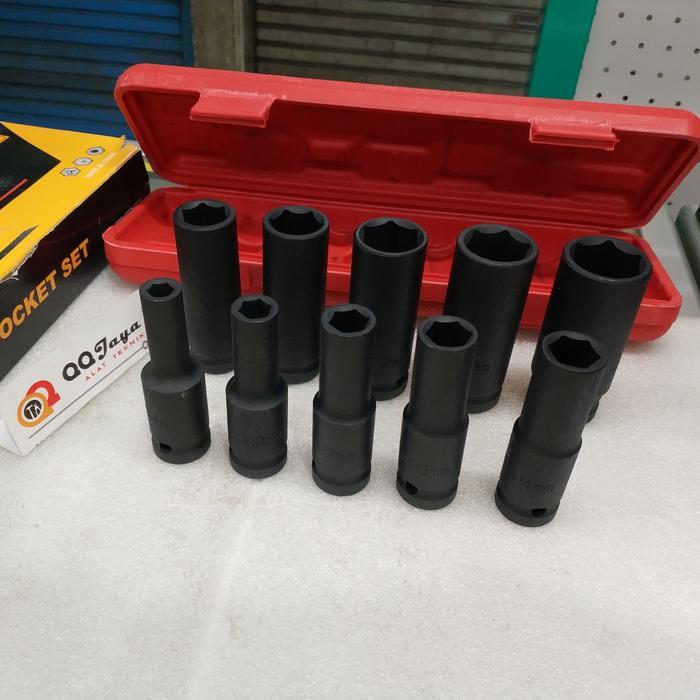 Kunci sok impact set 10 pcs (8-24 mm) - Deep impact socket