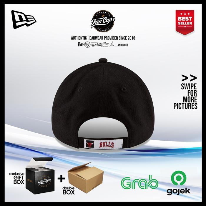 Topi New Era Original Nba Chicago Bulls 9Forty Warna Hitam Free Gift Box