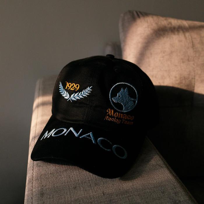 Monaco Polo Cap Black Topi Polo Cap