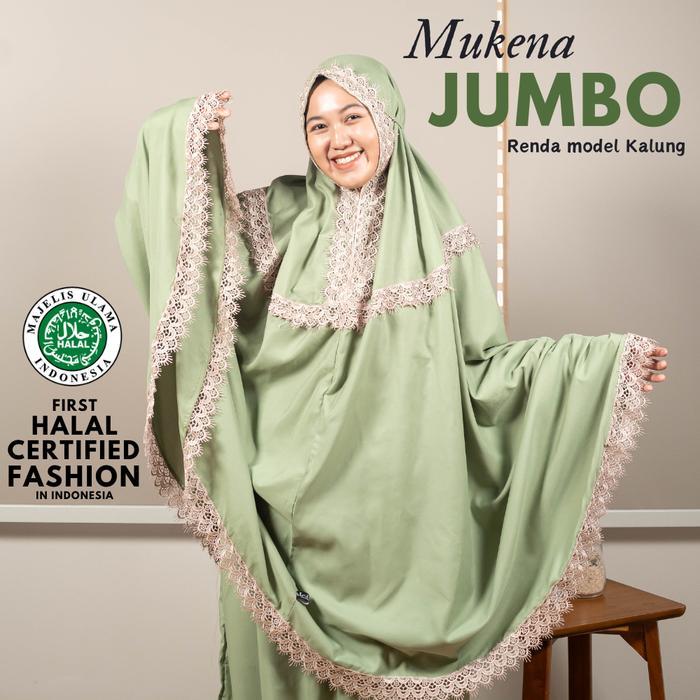 Al Jabari - Mukena Dewasa Jumbo Renda Kalung Mewah Premium Free Tas