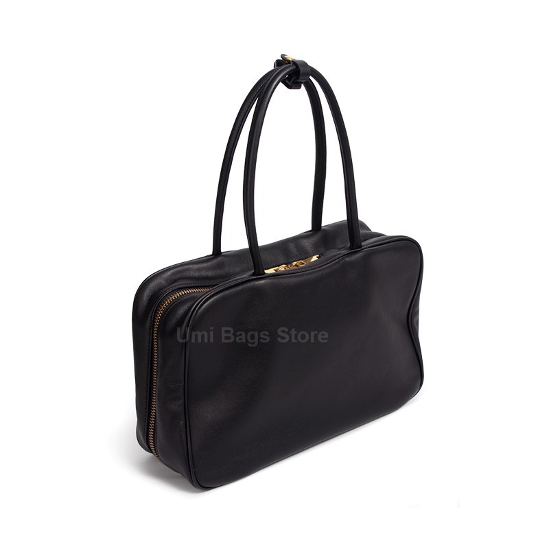 Luxury Designer Bags Real Genuine Leather Handbag Woman Tote Bag Retro Boston Purses Bowling Bags