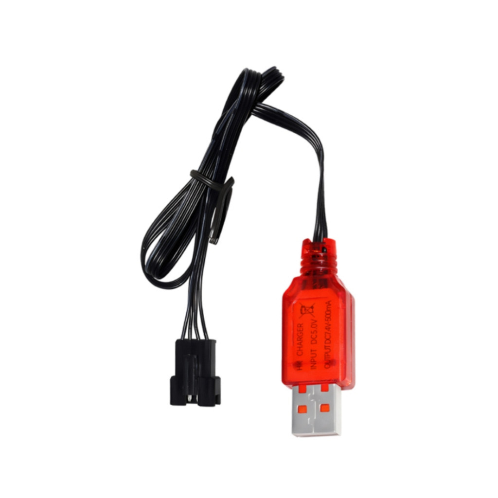 1PCS 7.4V 500mA SM-4P Plug USB Charger For DE36W DE65 HM202 EC08 EC16 RC Car,M416 Electric Gel Ball