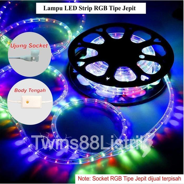 LAMPU LED STRIP RGB TIE JEPIT 1 ROLL 100 METER FULL