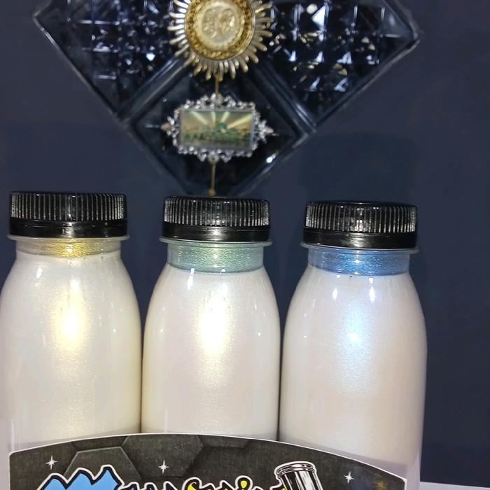 Cat warna mutiara lembayung unggu,biru,gold,hijau jenis pu/ pearl lembayung pu