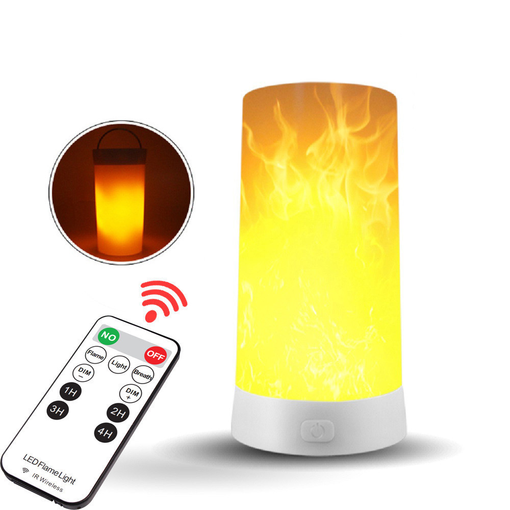 USB Rechargeable LED Flame Lamp Simulated Flame Effect Light Realistic Fire Atmosphere Light Indoor