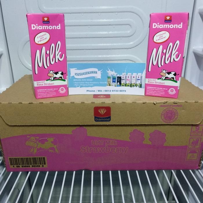 Susu Uht Diamond Rasa Strawberry 200Ml (Kartonan) Produk Unggulan