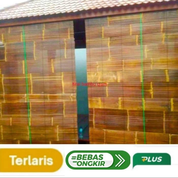 Tirai Krey Kerai Kerei Kerey Gorden Bambu Hitam Tirai Bambu Gulung Outdoor Tirai Kerai Bambu Wulung