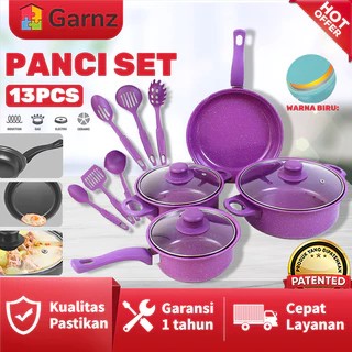 Cookware Panci Set 13 IN 1 Wajan Penggorengan Spatula Set Isi 13Pcs 1 Set Frypan Saucepan