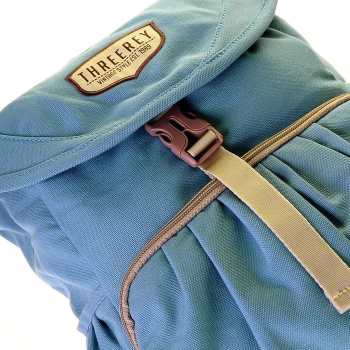 Threerey - Tas Ransel Serut Wanita - Tas Kanvas Backpack Sekolah Kuliah Water Repellent Roseline