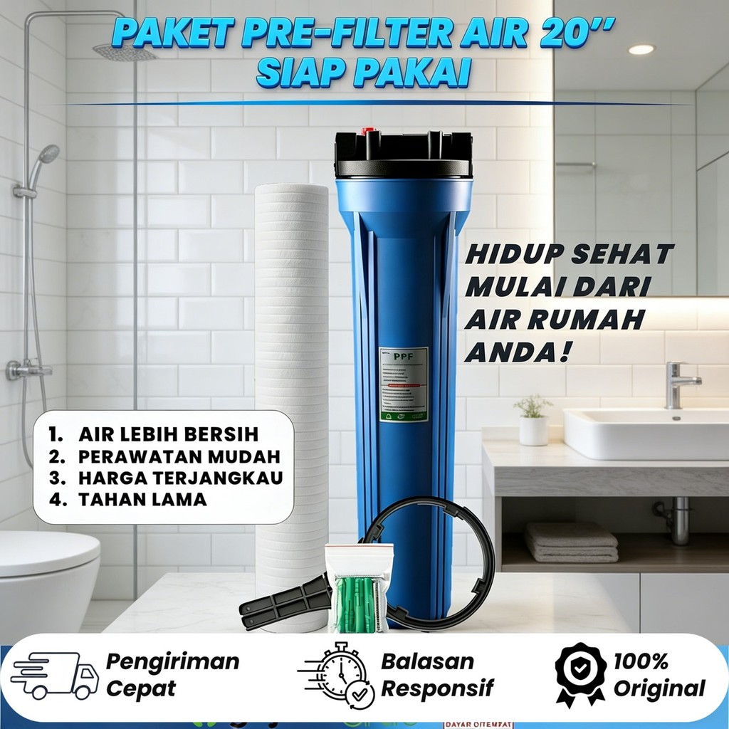 Housing Filter 20 Inch Biru / Transparan