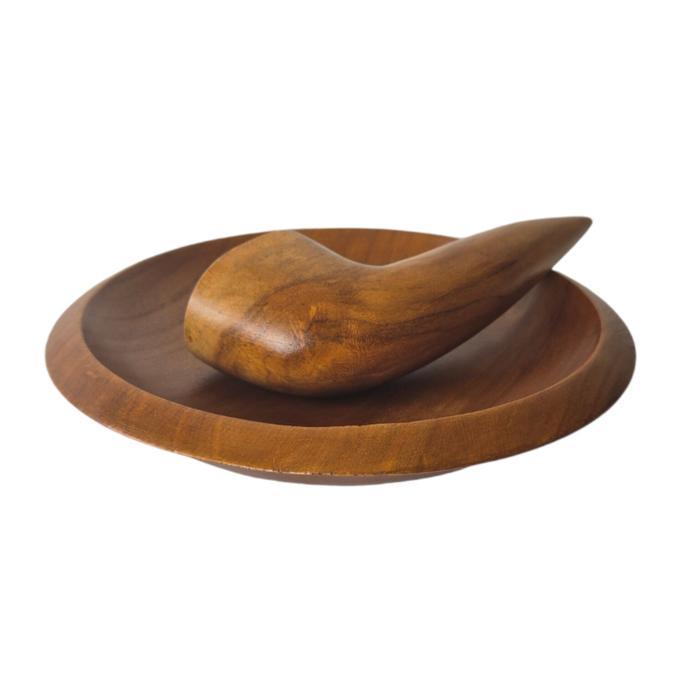 cobek kayu jati set cobek plus ulekan kayu jati Makan Kitchenware