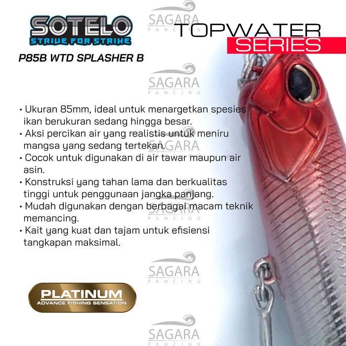 MINNOW SOTELO WTD SPLASHER B 85 TOP WATER MINNOW FLOATING MINNOW MENGAMBANG UMPAN PANCING