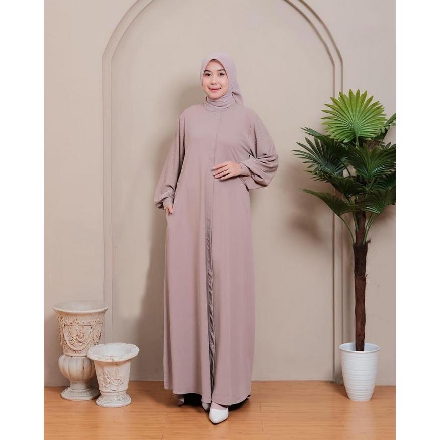 Aluna Gamis Payet Swaroski Abaya Wanita Dress Elegant Mewah Simple Dewasa Terpercaya