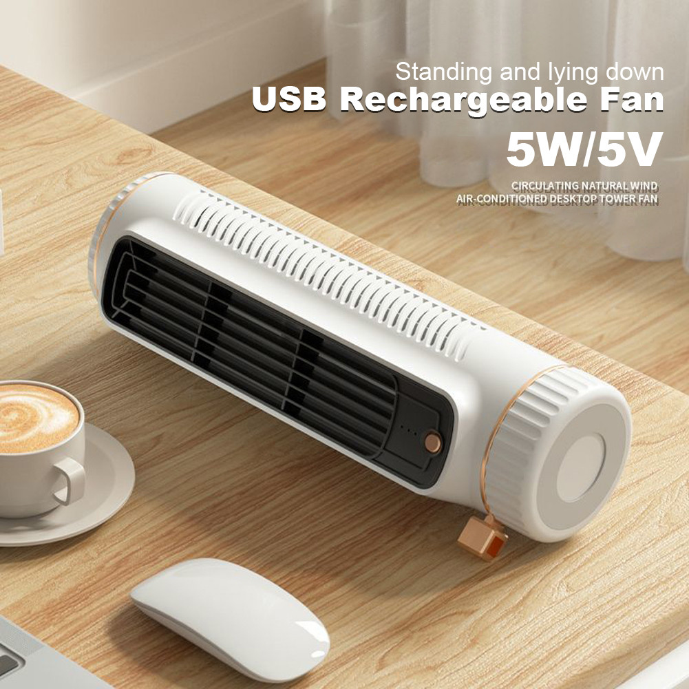 Household Desktop Tower Fan Portable Air Conditioner Fan Circulating Fan USB Charging Air Cooling