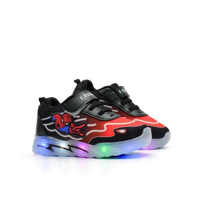 Andrian Store - Sepatu Anak Laki-Laki Model Lampu Led / Sepatu Sneakers Anak Karakter Spider